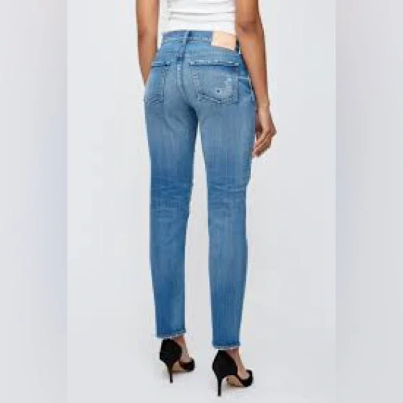 MOUSSY VINTAGEBRIDGEVILLE SLIM STRAIGHT distressed jeans XS